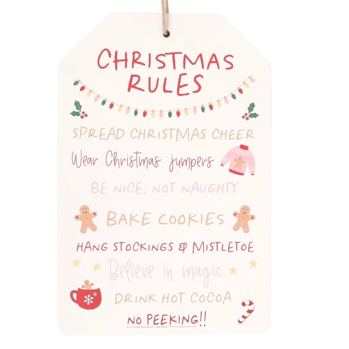 Christmas rules sign