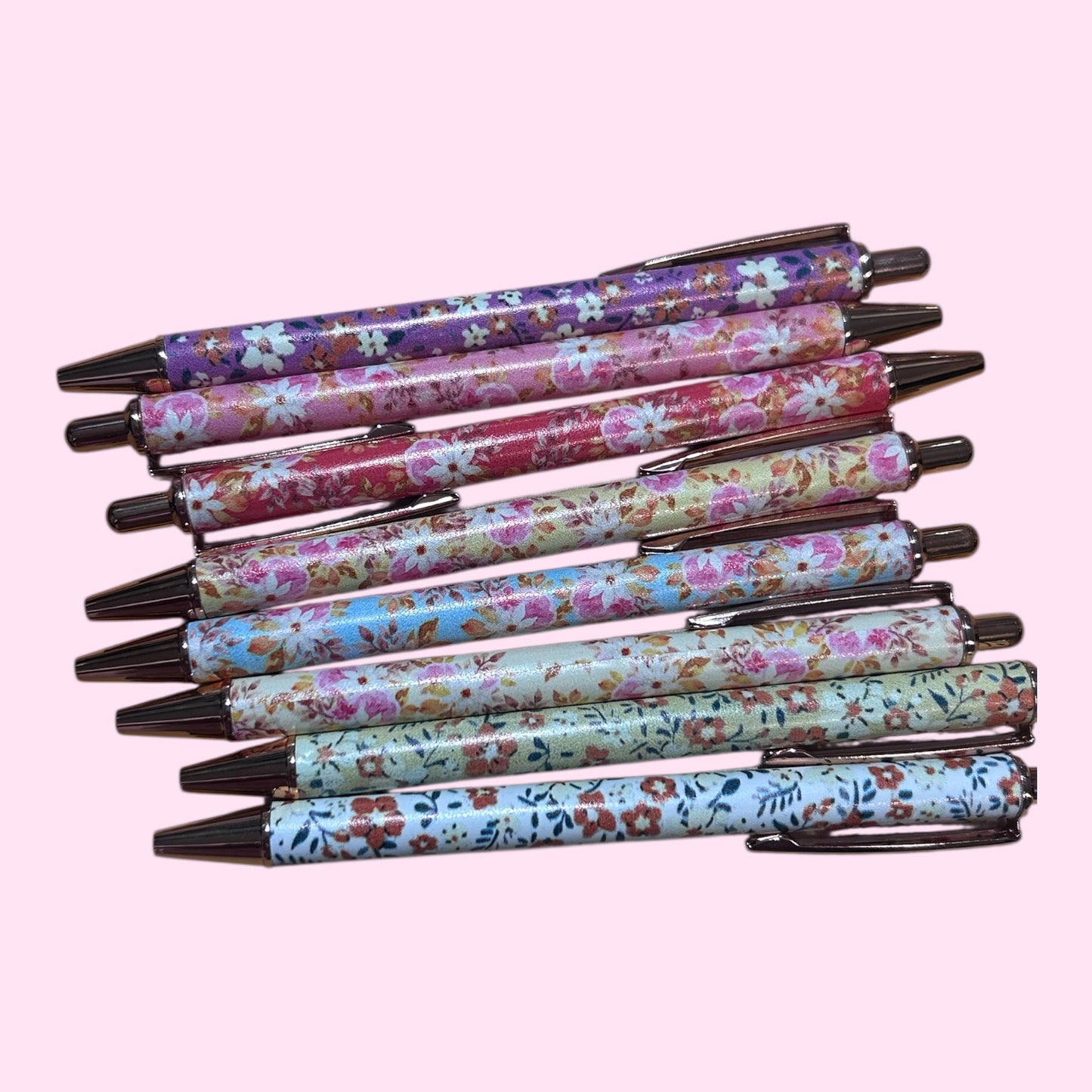 Floral metal journaling pen