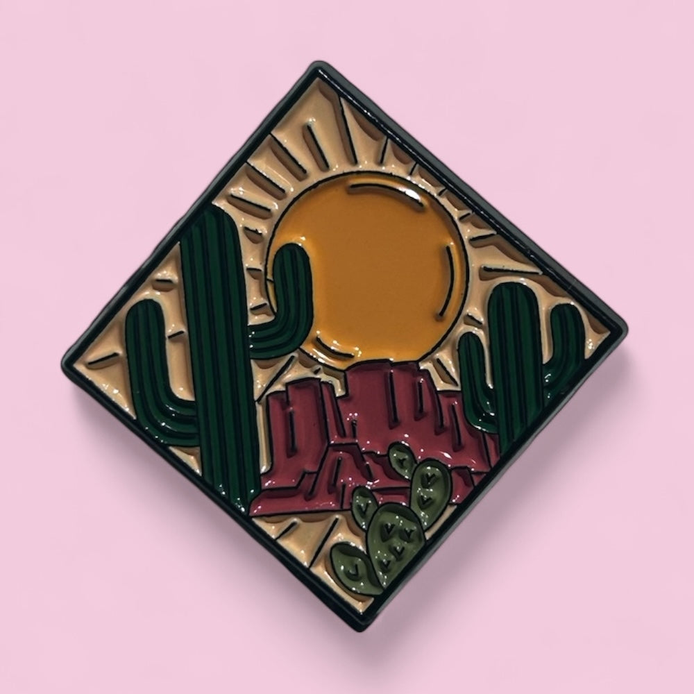 Western enamel pin