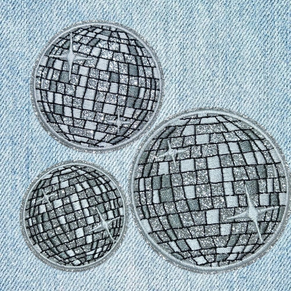 Disco balls embroidery patch