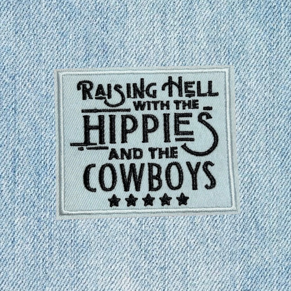 Raising hell embroidery patch