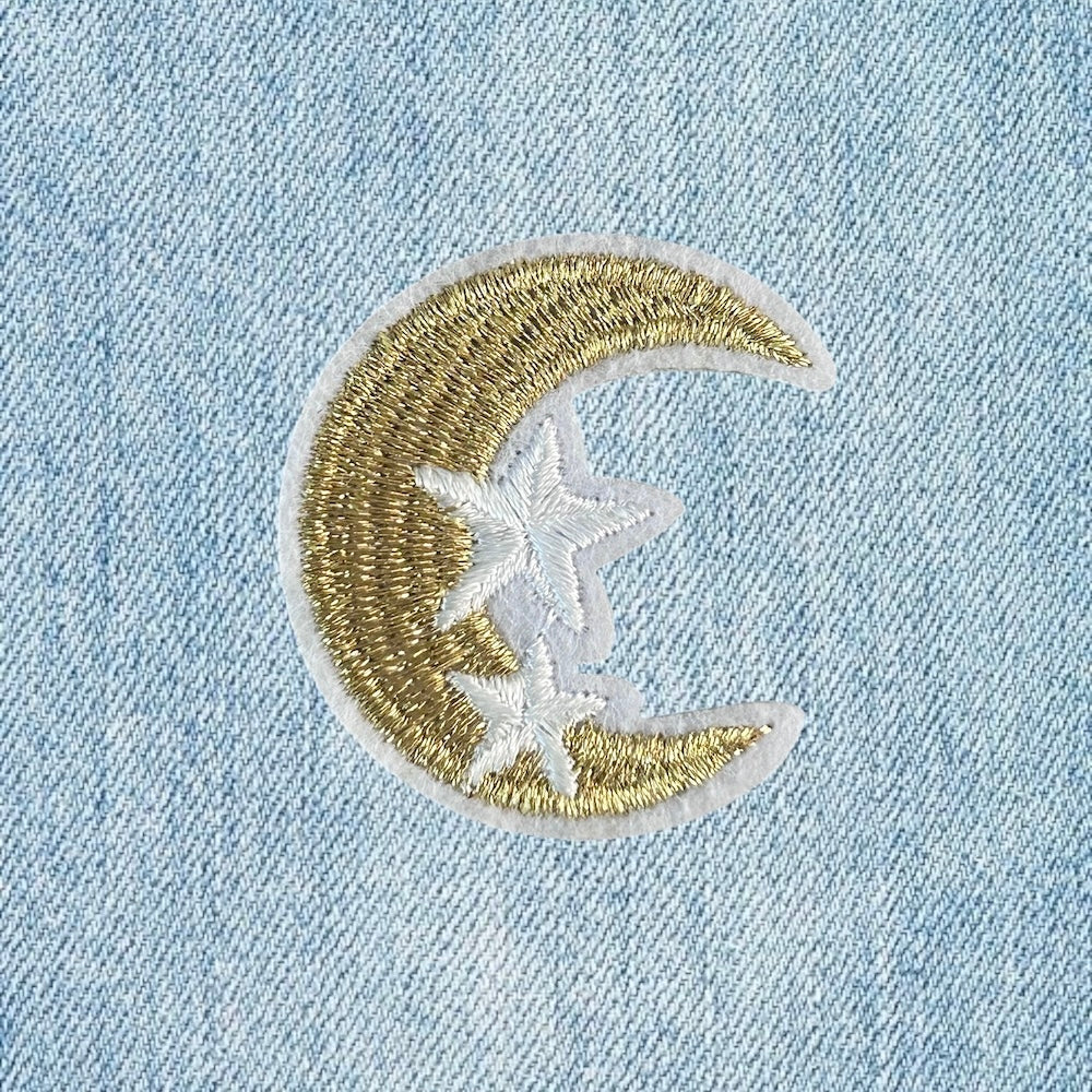 Moon and stars embroidery patch