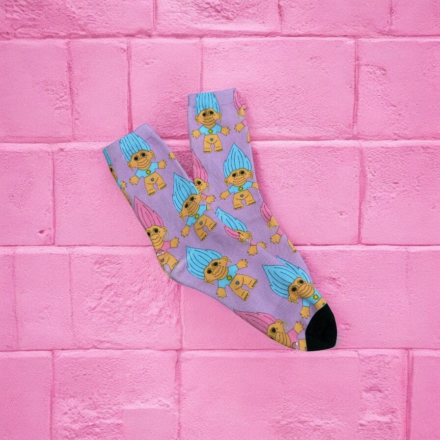 Troll print socks