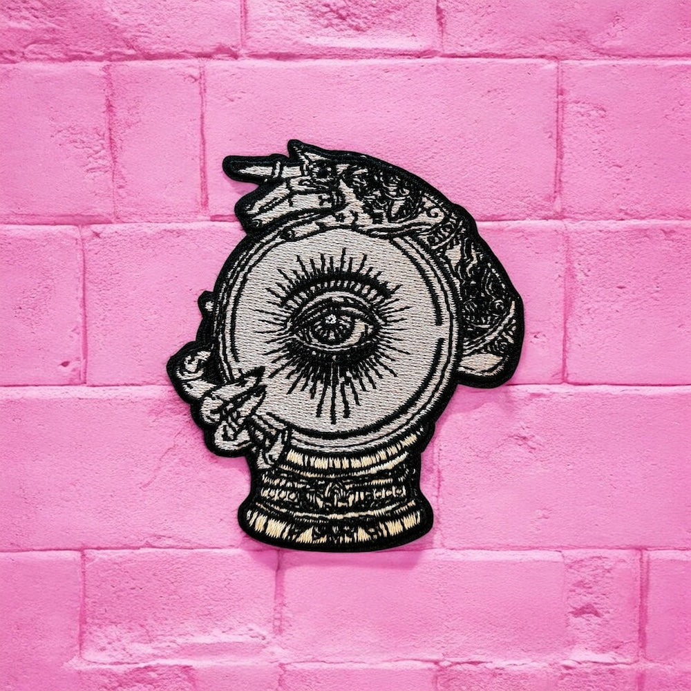 Crystal ball eye embroidery patch