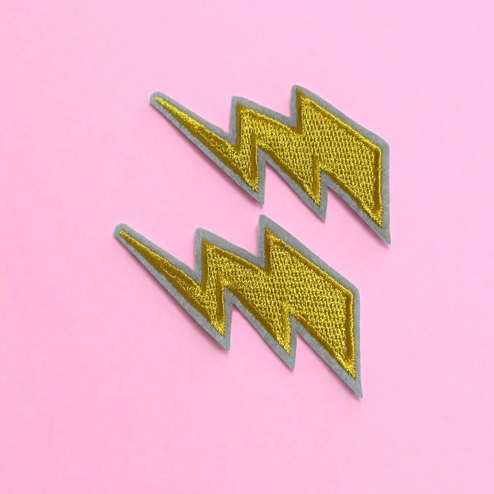 Lightning bolt embroidery patch