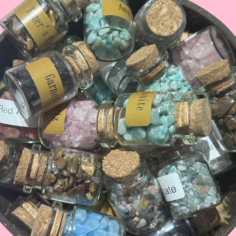 Lucky dip crystal chip jars