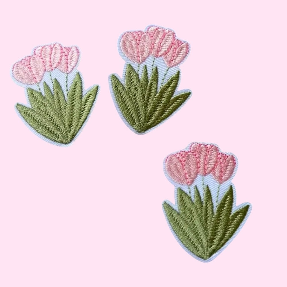 Tulips embroidery patch