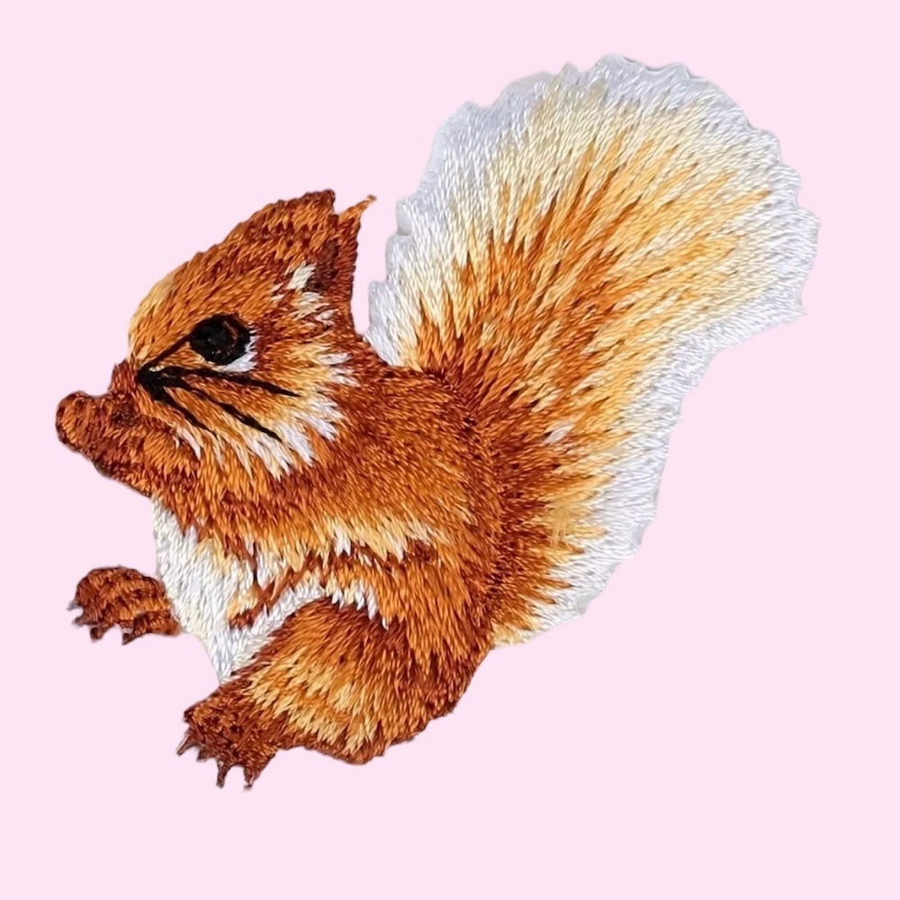 Squirrel embroidery patch