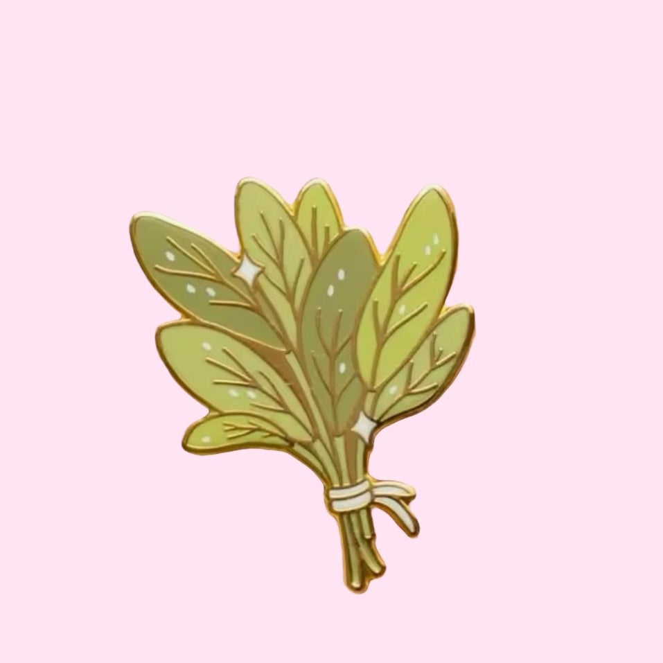 Sage enamel pin