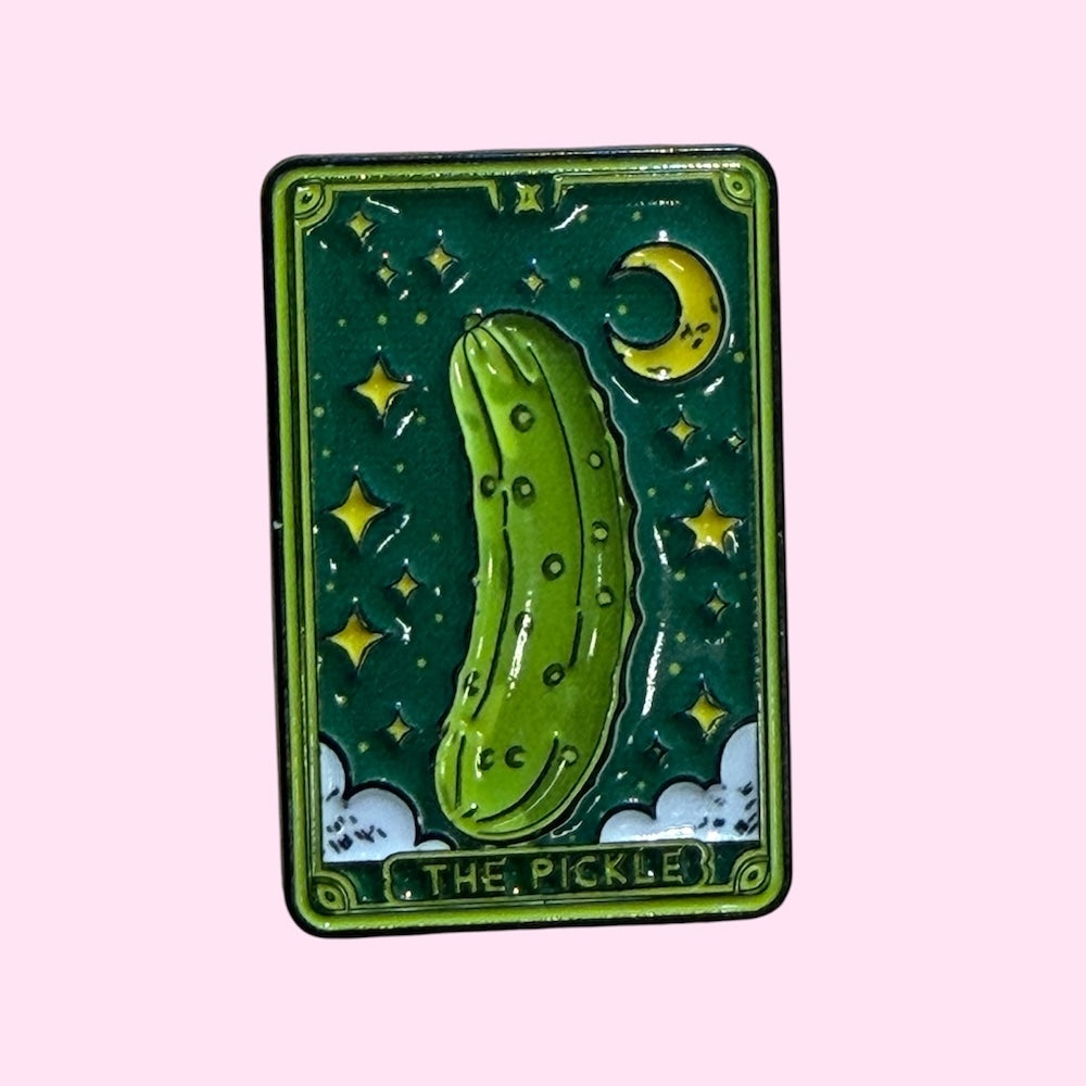 Tarot pickle enamel pin