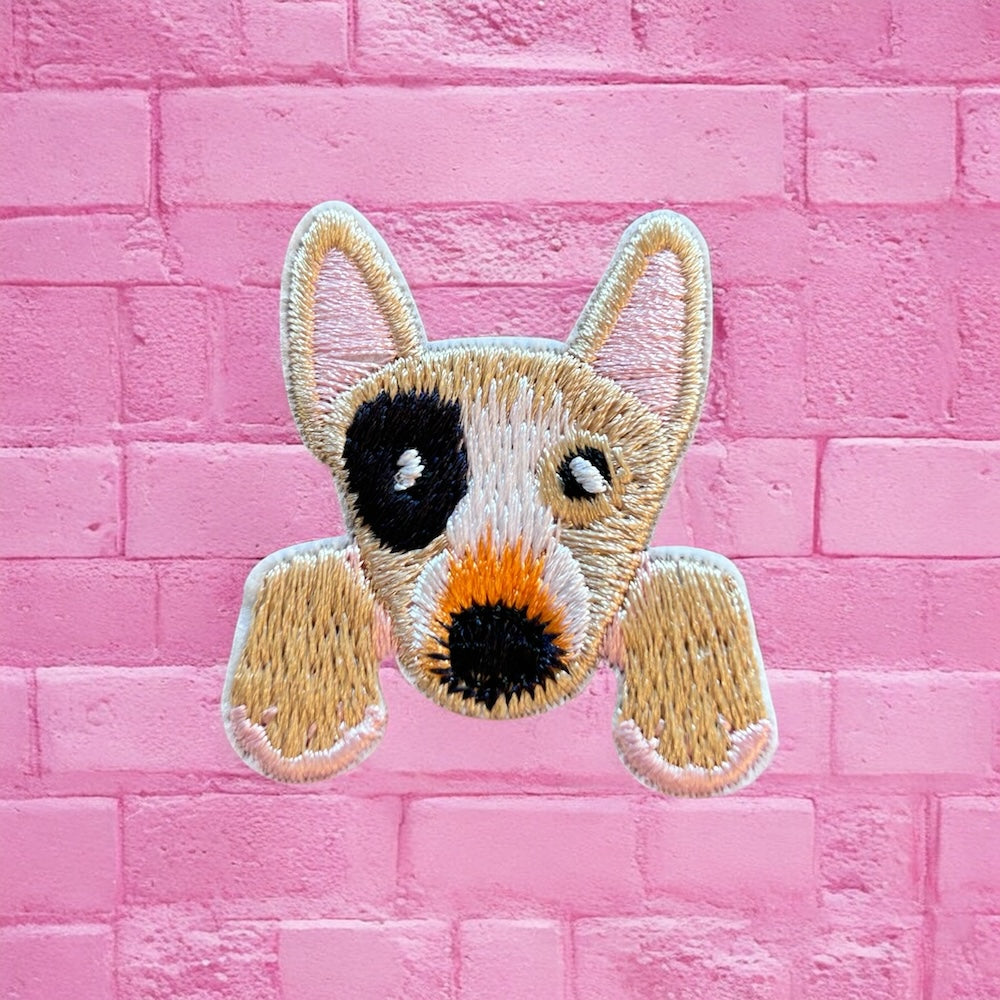 Bull terrier embroidery patch