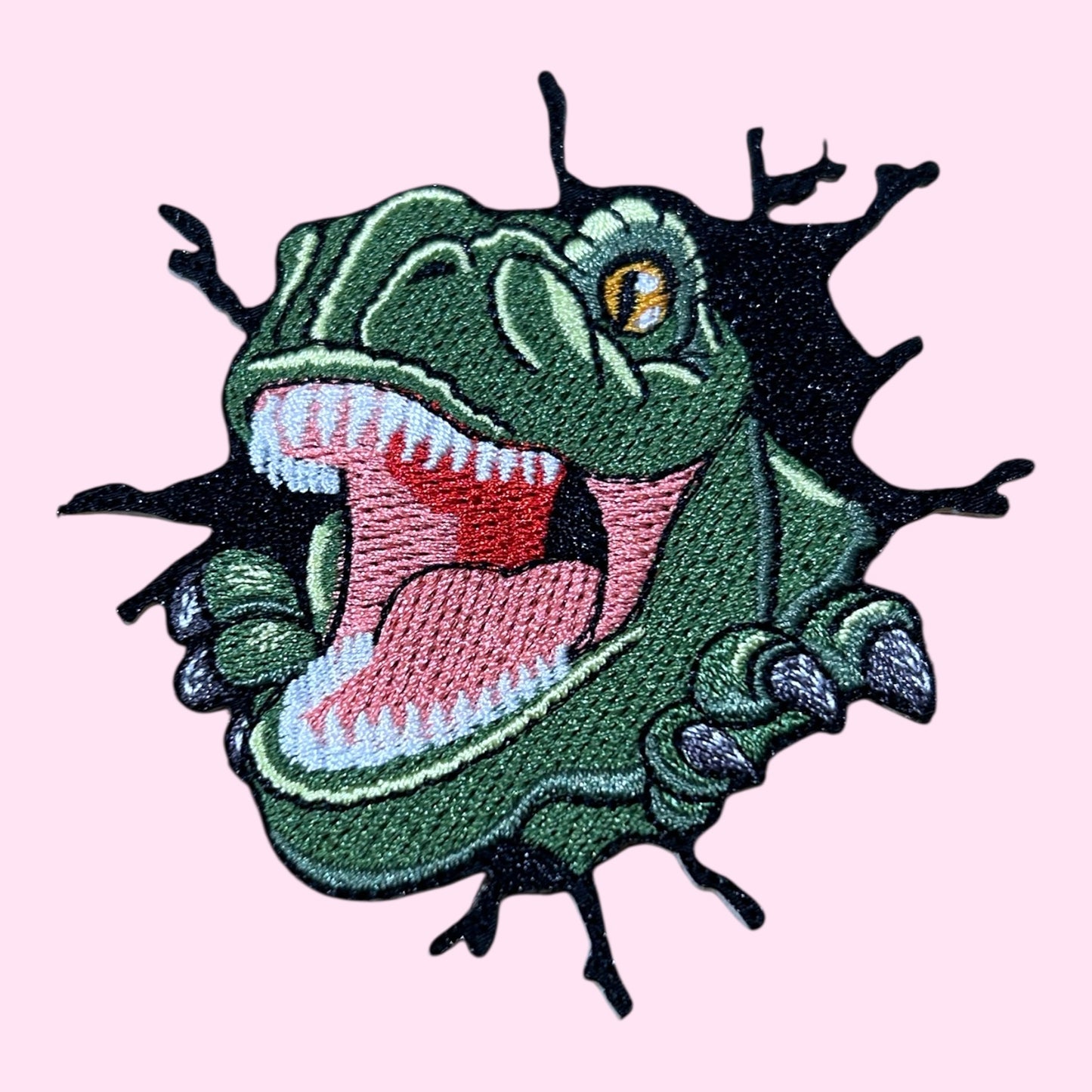 Dino embroidery patch