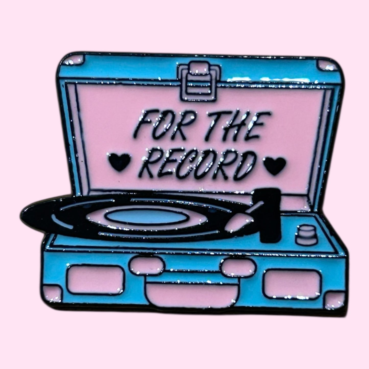 For the record enamel pin