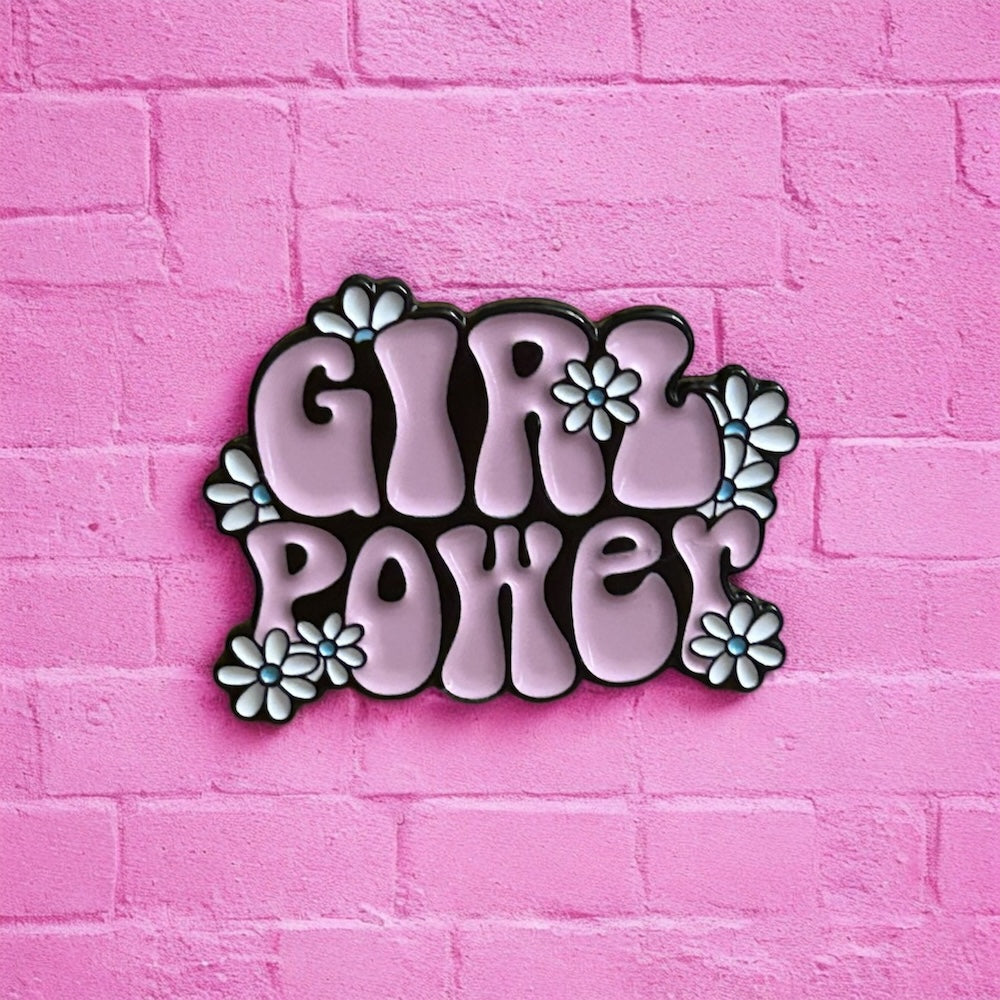 Girl power enamel pin