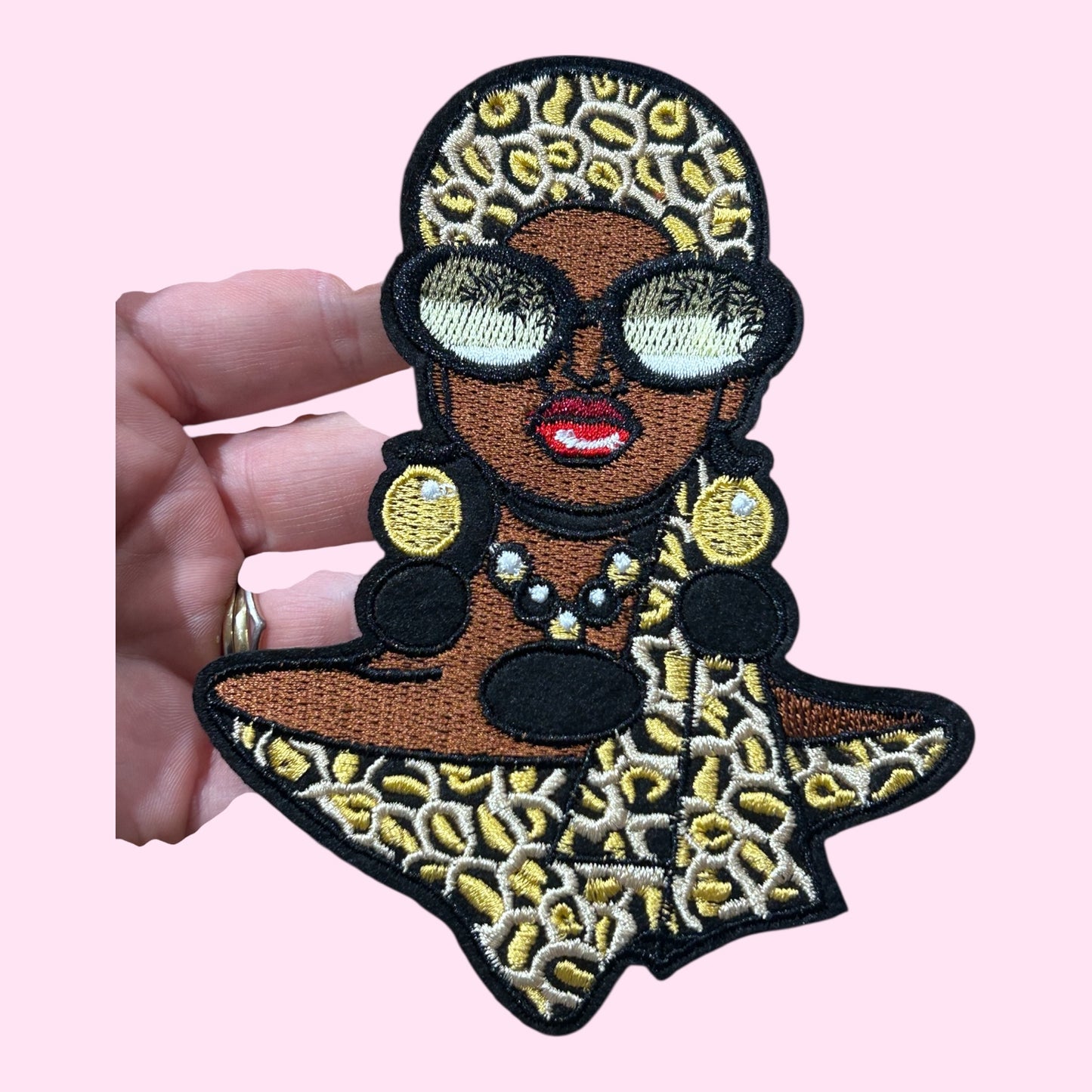 Lady embroidery patch