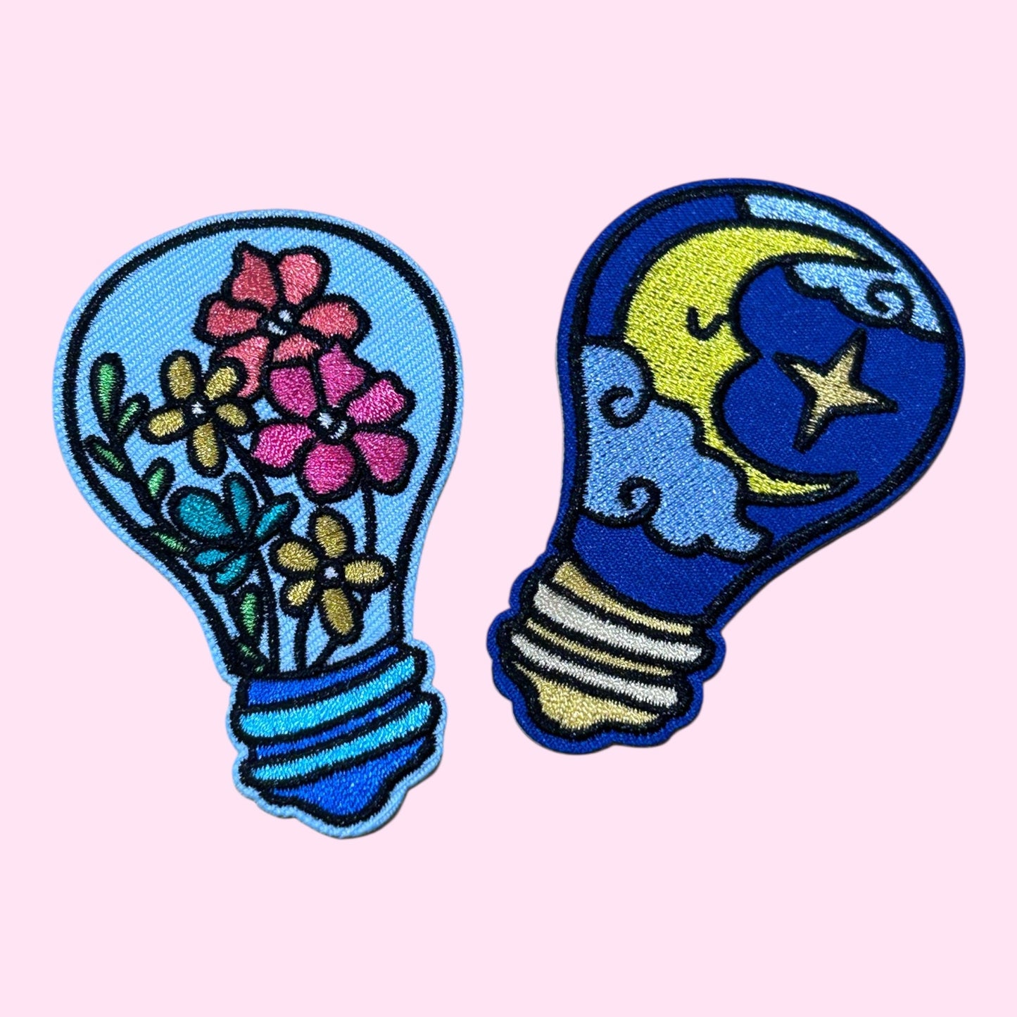 Lightbulb embroidery patch