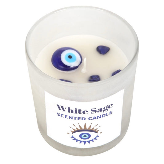 White sage evil eye candle