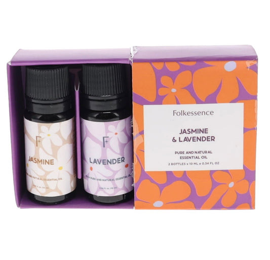 Jasmine and lavender essential oil set