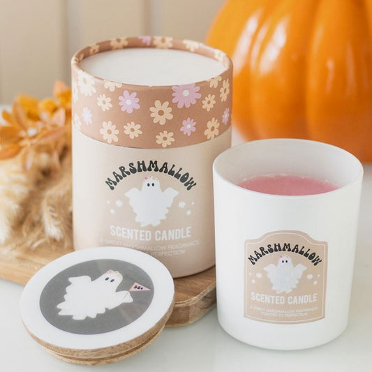 Ghost toasted marshmallows candle