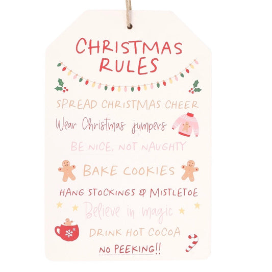 Christmas rules sign