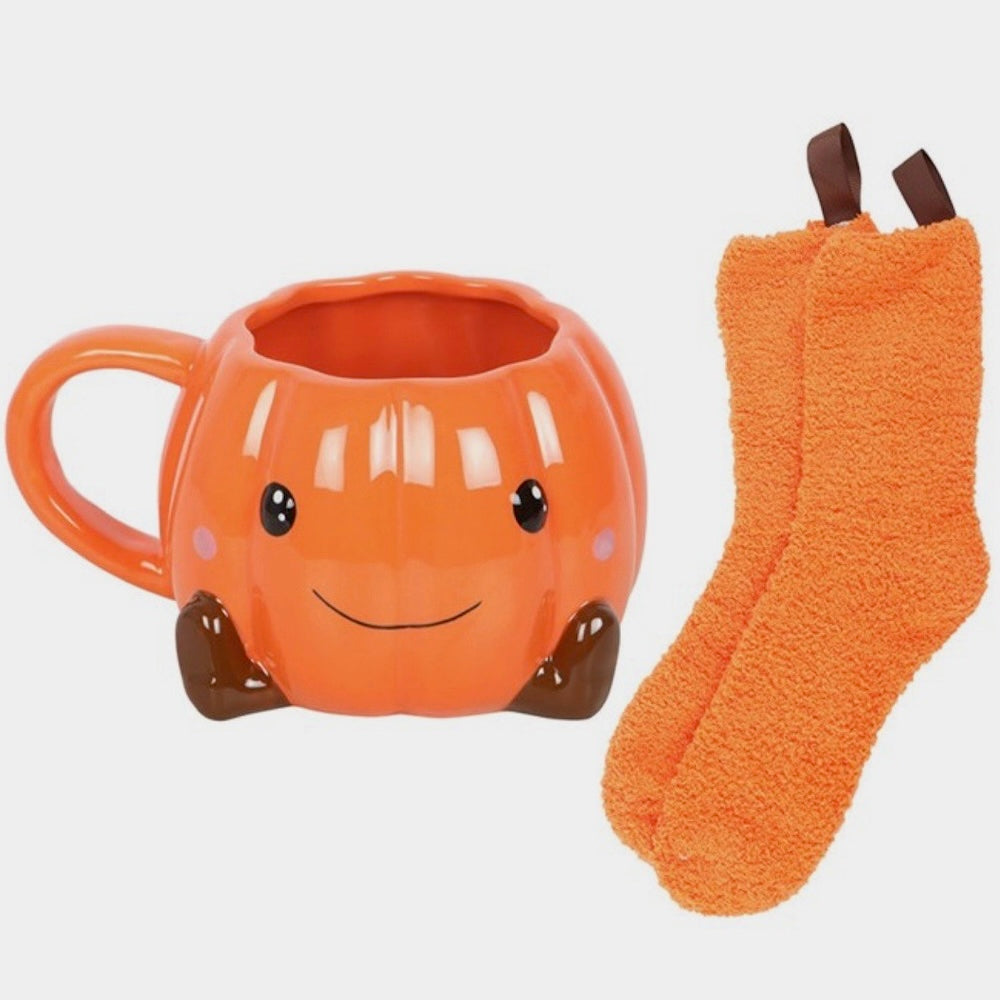 Pumpkin mug and socks set