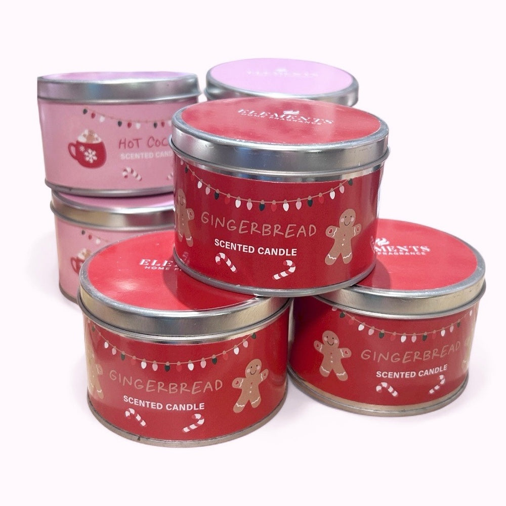 Christmas candle tins