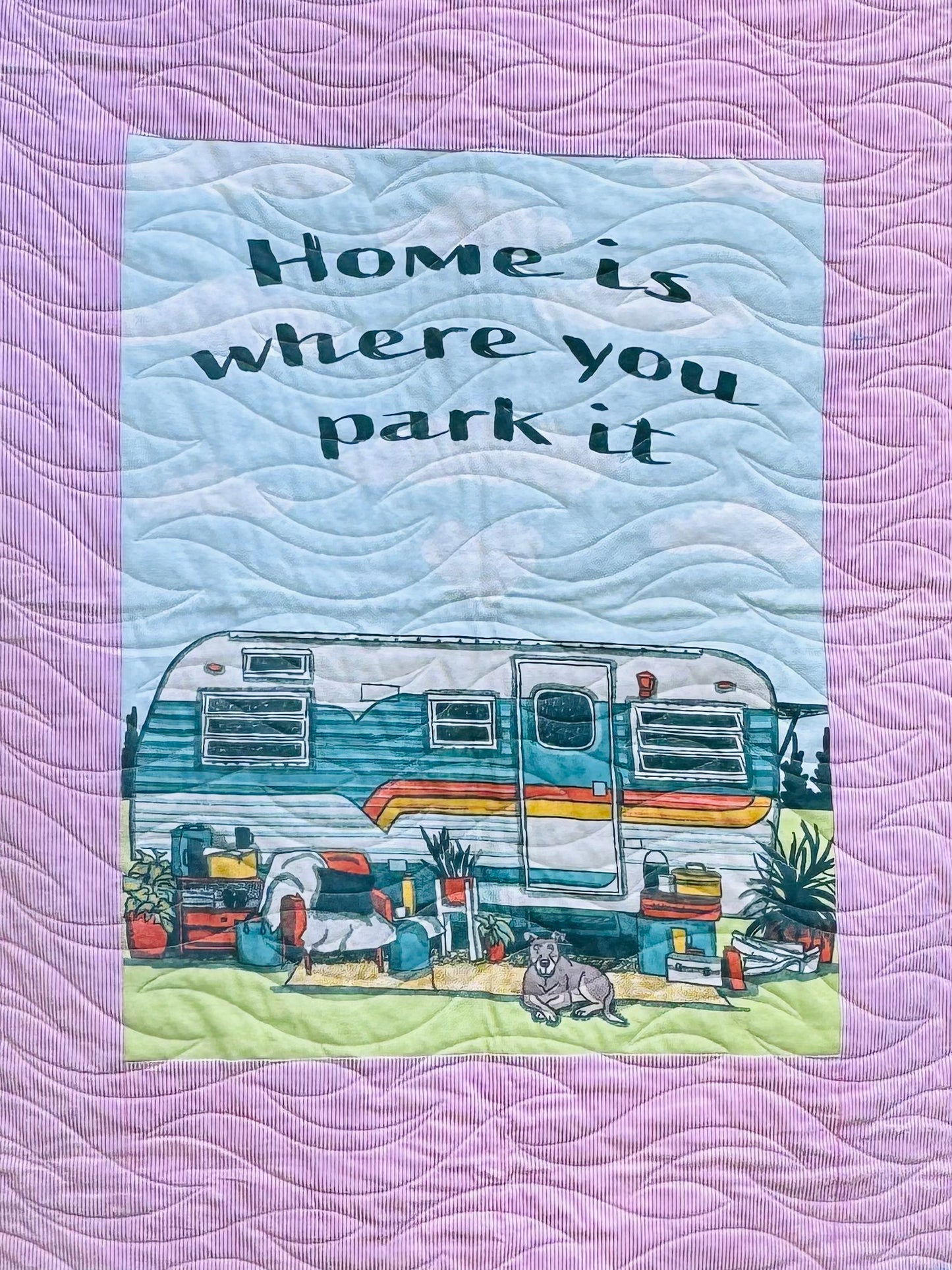 Handmade quilt pastel retro