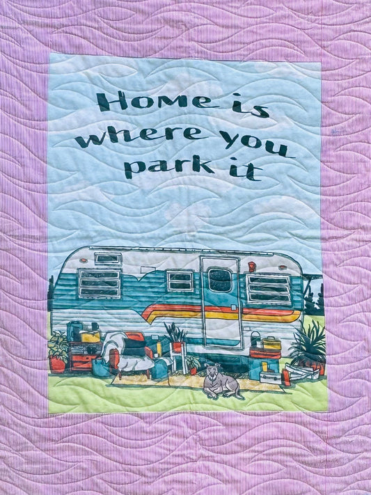 Handmade quilt pastel retro