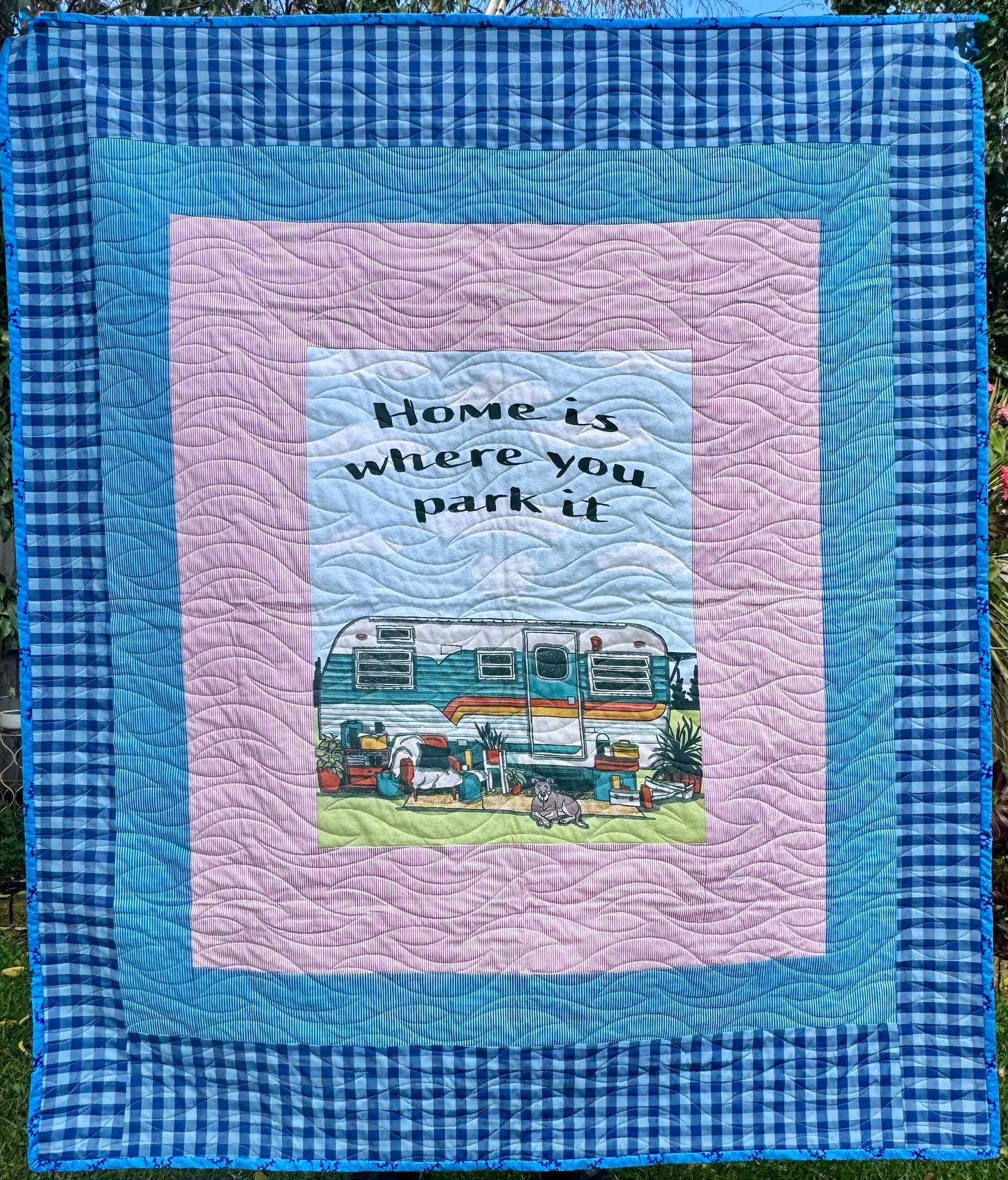 Handmade quilt pastel retro