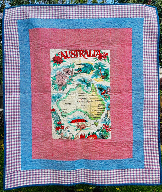 Handmade quilt red hot vintage Australia