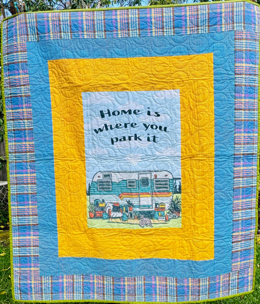Handmade quilt funky retro