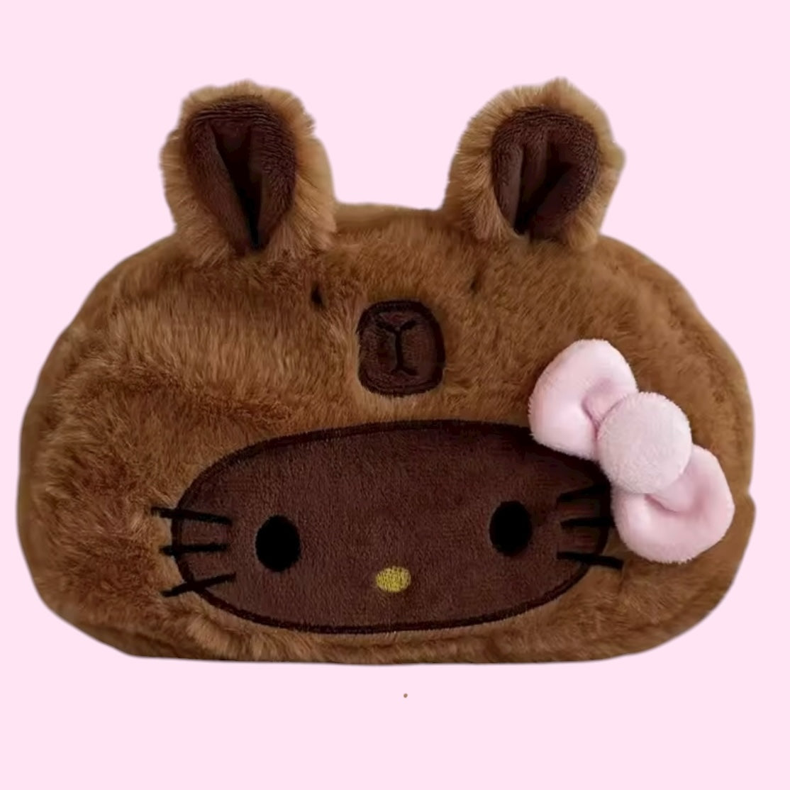 Brown kitty pencil case