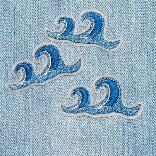 Waves embroidery patch