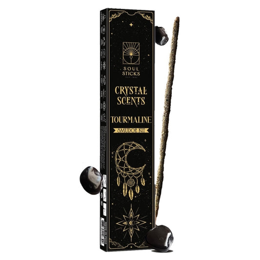 Tourmaline Crystal Scents Incense Sticks Smudge Kit
