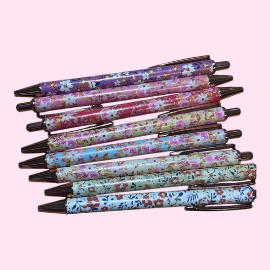 Floral metal journaling pen