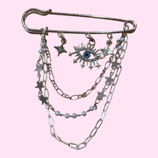 Evil eye safety pin