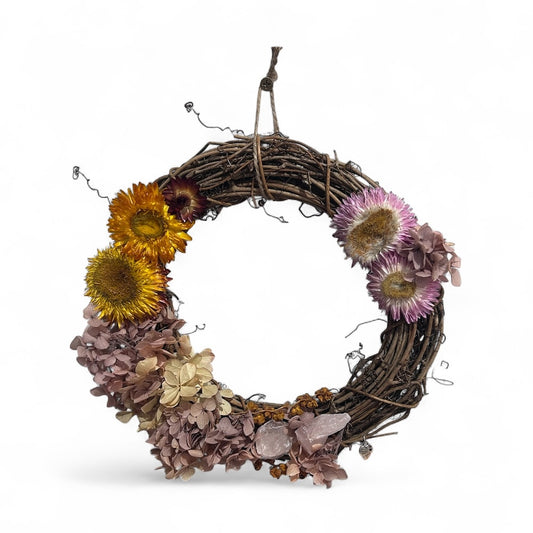 Yellow and pink floral wreath