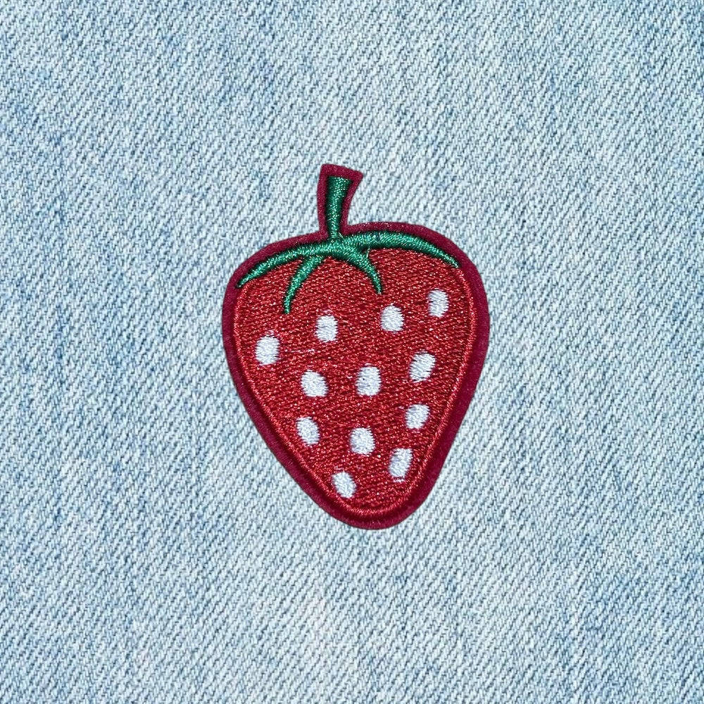 Strawberry embroidery patch