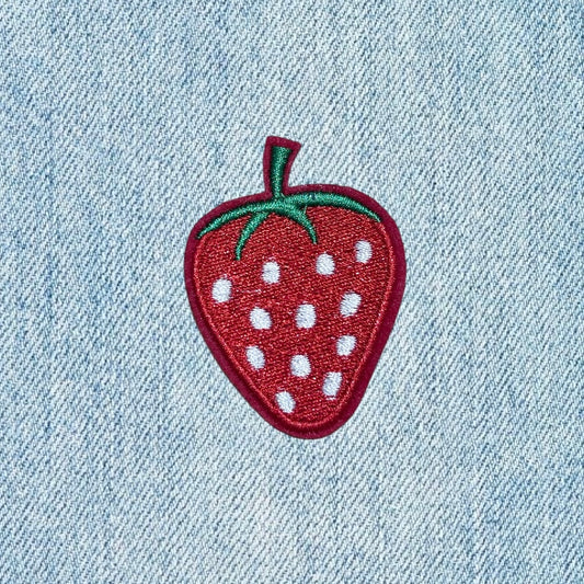 Strawberry embroidery patch