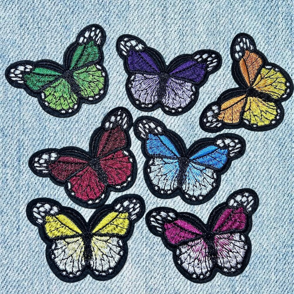 Coloured Butterfly embroidery patch