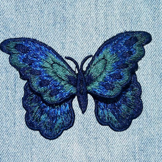 Sparkly butterfly embroidery patch