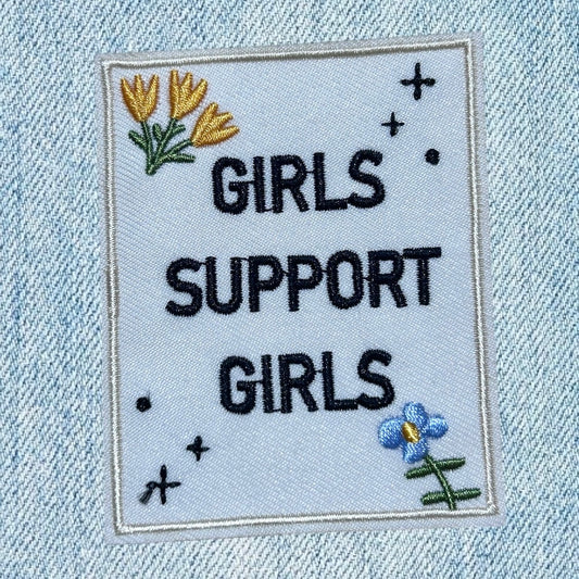 Girls support girls embroidery patch