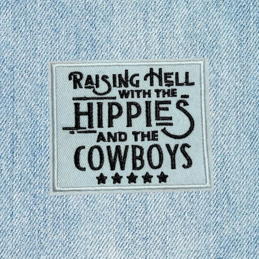 Raising hell embroidery patch