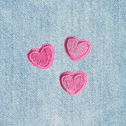 Tiny hearts embroidery patch