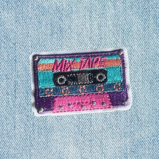 Mixed tape embroidery patch