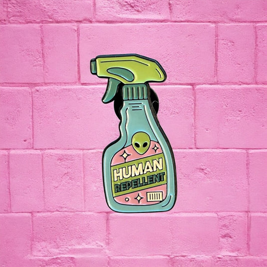 Human repellant enamel pin