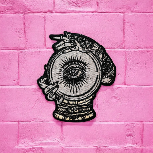Crystal ball eye embroidery patch