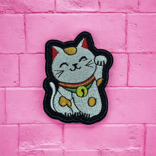 Lucky cat embroidery patch