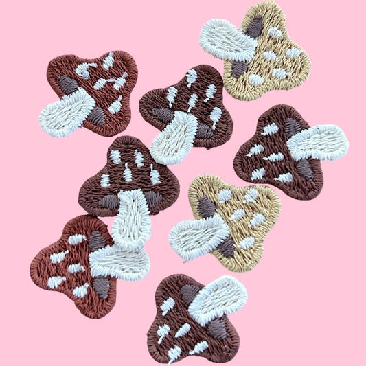 Mini mushroom embroidery patch random selection