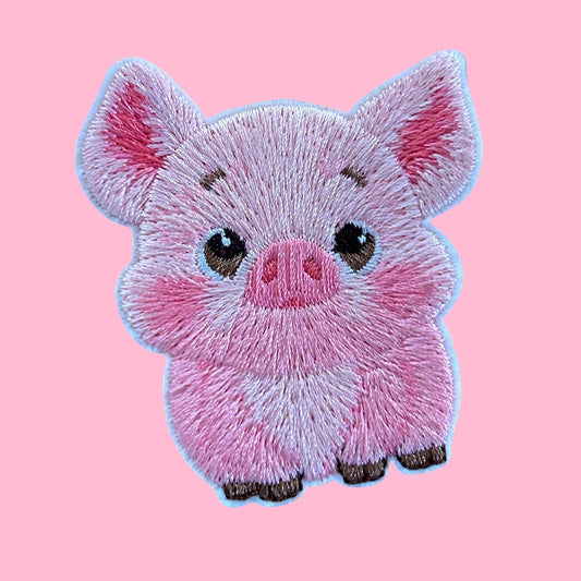Pig embroidery patch